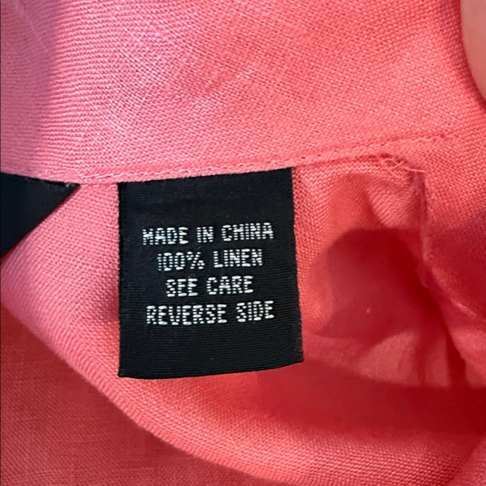 J. Peterman 100% Linen Pink Sleeveless Top, Size 6 - Picture 4 of 11